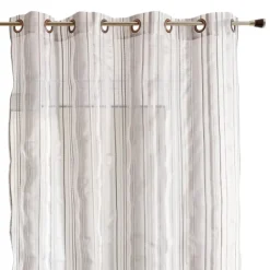 Voilage organza à rayures et œillets