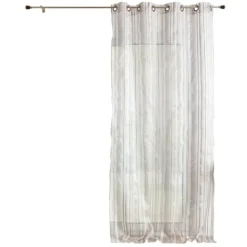 Voilage organza à rayures et œillets