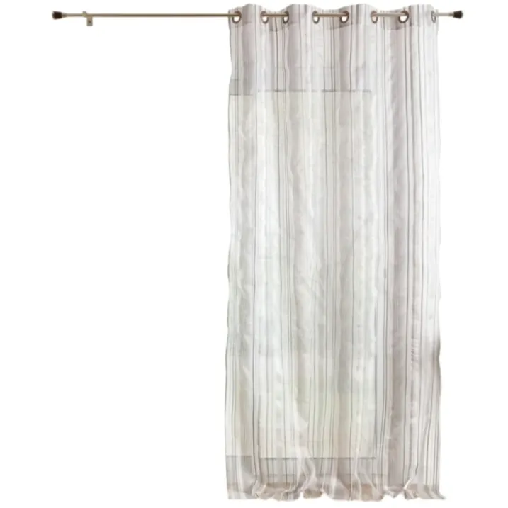 Voilage organza à rayures et œillets