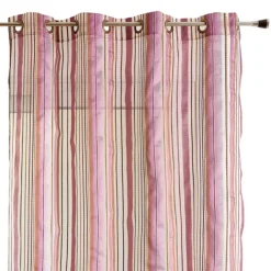 Voilage organza à rayures et œillets