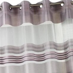 Voilage organza rayures horizontales tissées
