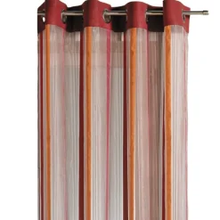 Voilage organza à rayures verticales et parement