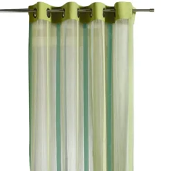 Voilage organza à rayures verticales et parement