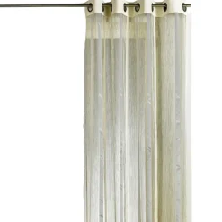 Voilage organza à rayures verticales et parement