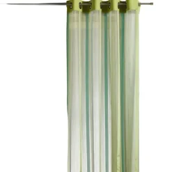 Voilage organza à rayures verticales et parement
