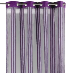 Voilage organza transparent à rayures verticales