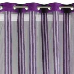Voilage organza transparent à rayures verticales