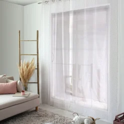 Voilage plumetis en organza avec œillets