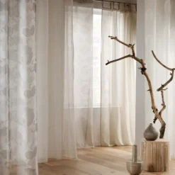 Voilage rayures horizontale seffet lin