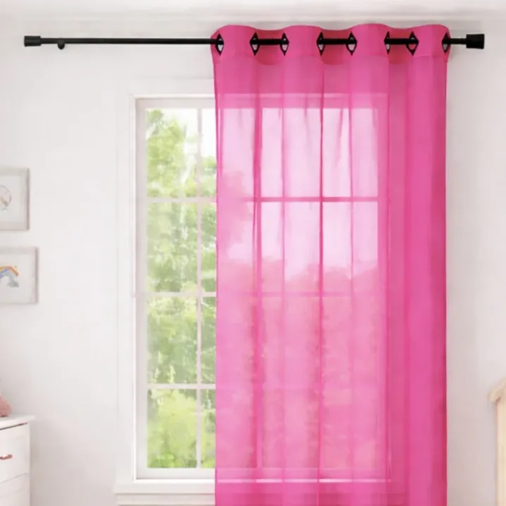 Voilage rose grande largeur