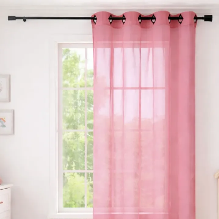 Voilage rose grande largeur