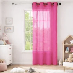 Voilage rose grande largeur