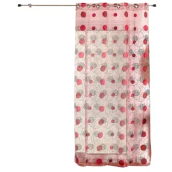 Voilage rouge motifs brodés