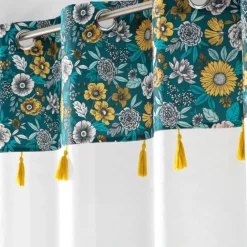 Voilage sablé imprimé floral