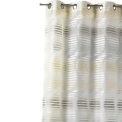 Voilage tamisant en jacquard à rayures verticales ondulées