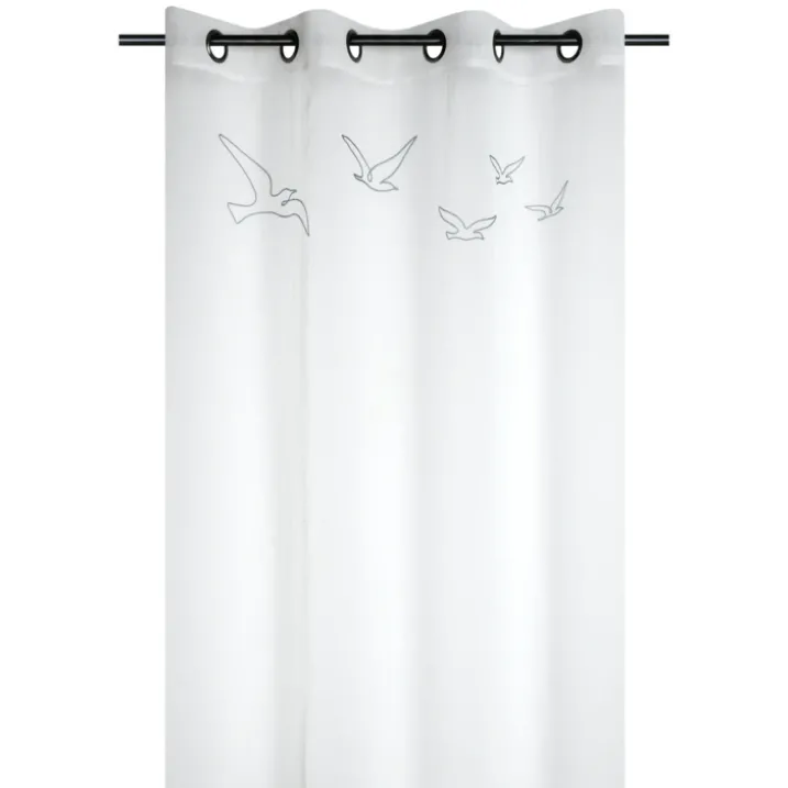 Voilage tamisant à œillets motif oiseaux