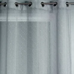 Voilage tissé à fines rayures filetées