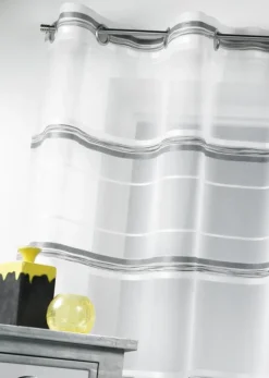 Voilage tissé à rayures horizontales