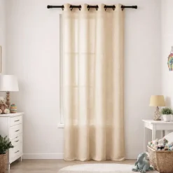 Voilage voile à légère rayure tissée