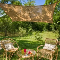 Voile d’ombrage rectangulaire en jute