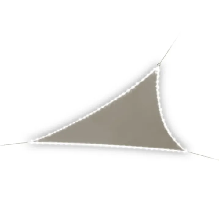 Voile d’ombrage triangulaire avec leds solaires